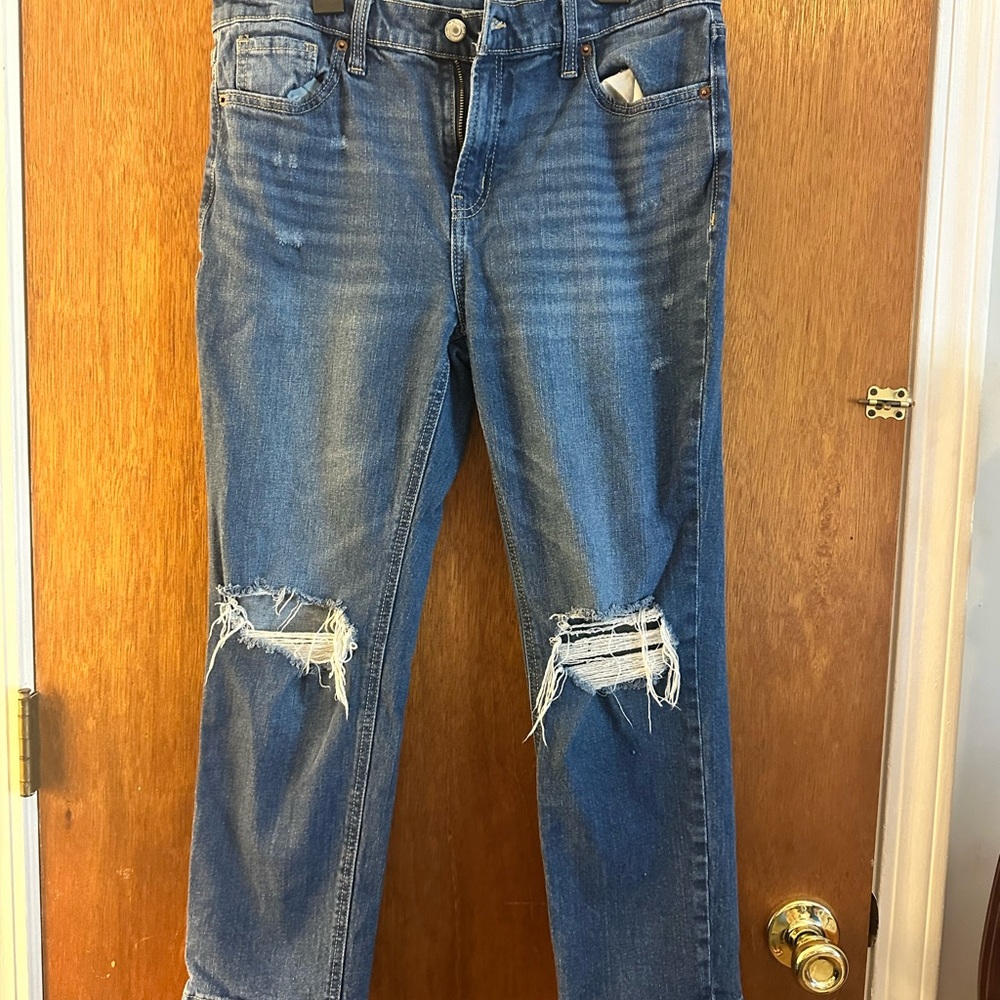 Old Navy Blue Distressed Boyfriend Jeans